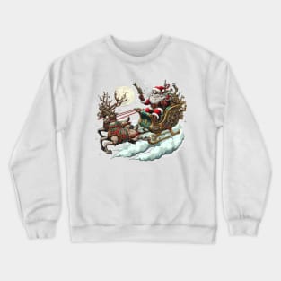 Steampunk Santa and Reindeer Crewneck Sweatshirt